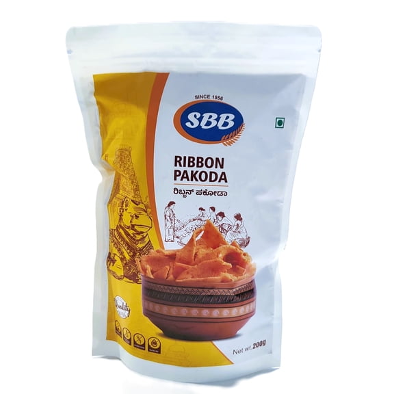 Sreenivasa Brahmins Bakery Ribbon Pakkoda, 200 G Pouch (pack of 2), Puffed Snack, Gluten-Free