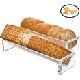 thumbnail image 1 of Srenta Clear Acrylic Rectangular Cracker Server And Holder Tray | Food Display Stand | Set Of 2 Serving Trays For Countertop, Home, Wedding Events, Parties And Events, 1 of 4