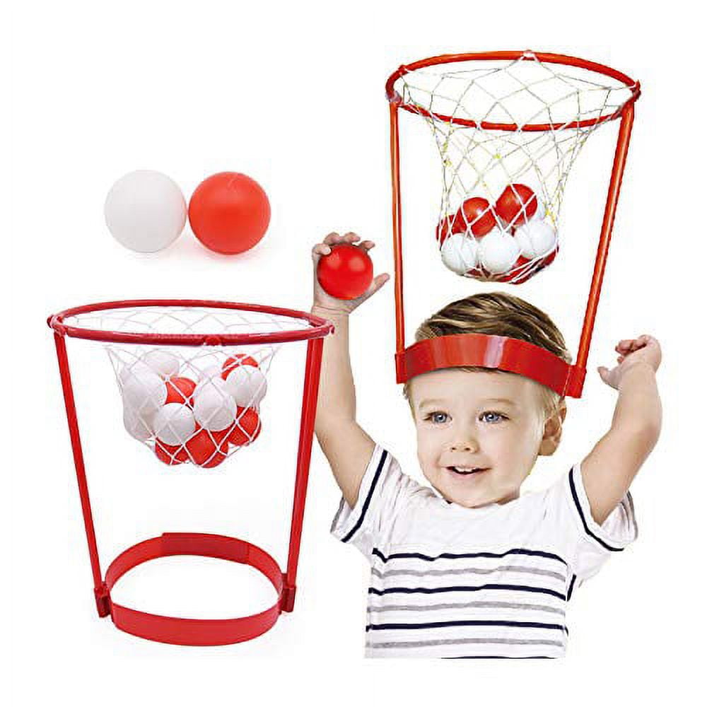 Srenta Mini Basketball Headband Hoop Game, Basketball Party Game for Kids, Adjustable Basket Net