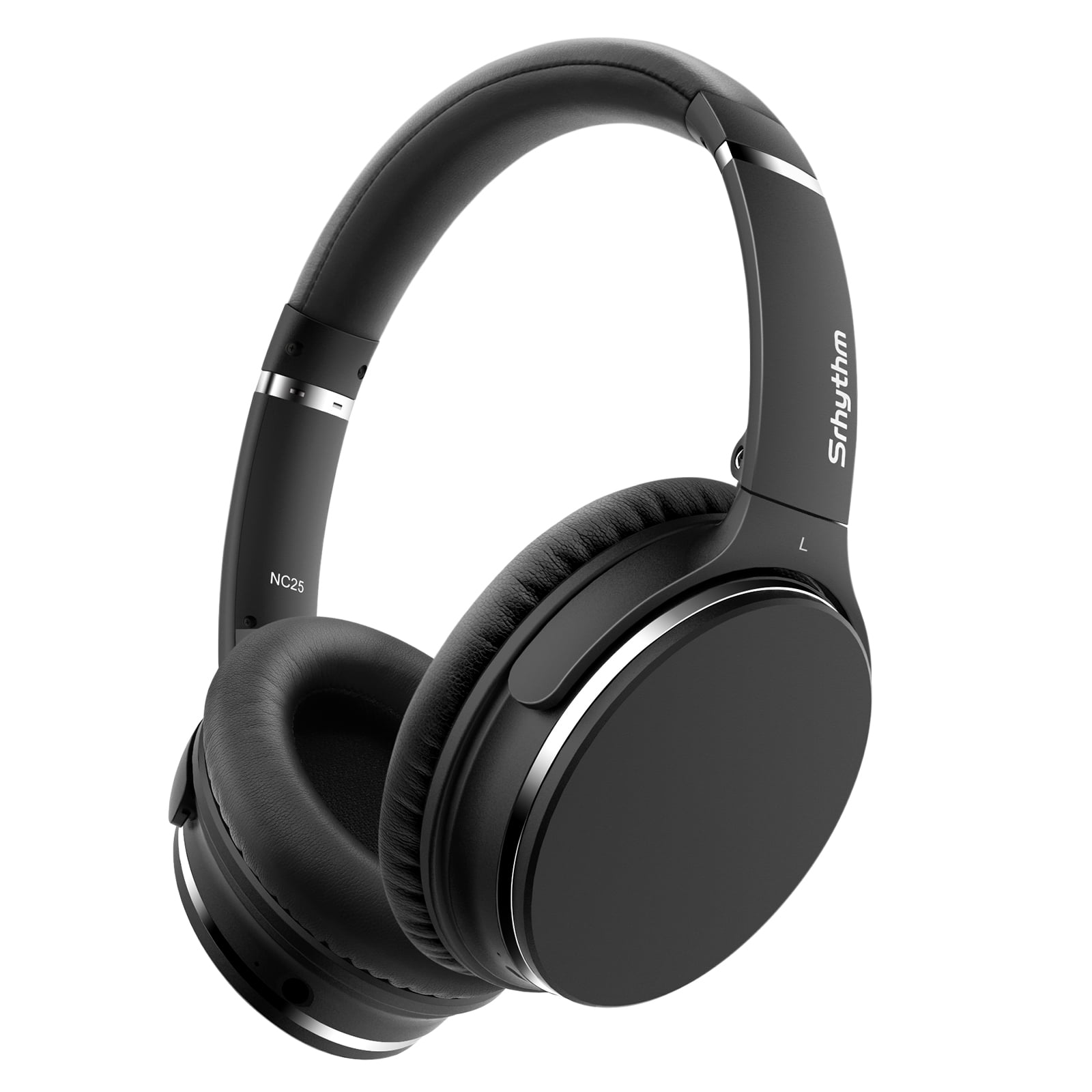 Restored Srhythm NC25 Noise Cancelling Stereo Headphones Bluetooth 5.3, ANC Headset over-Ear with Hi-Fi,Mic,50H Playtime,Low Latency Game Mode (Refurbished)