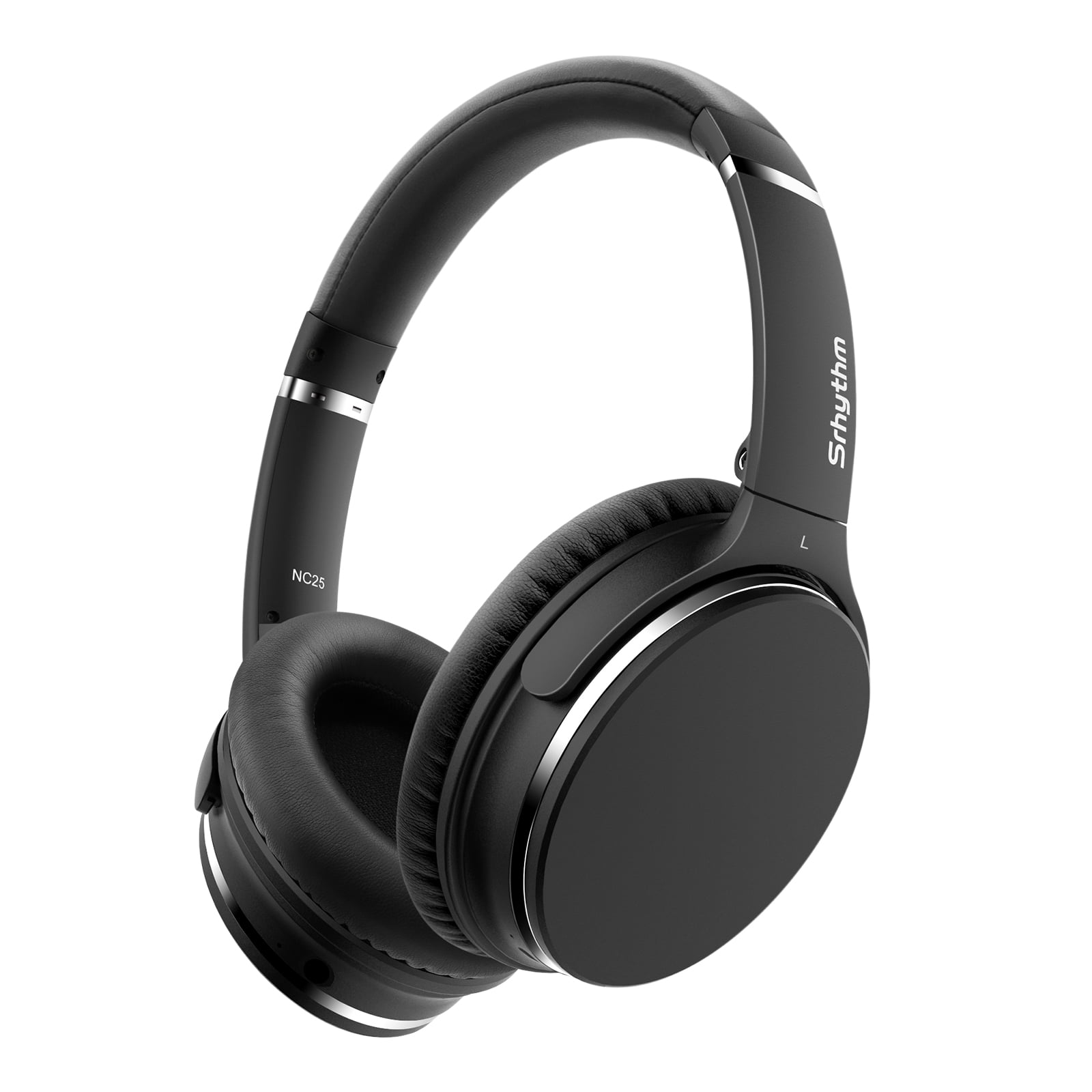 Srhythm NC25 Active Noise Cancelling Headphones Bluetooth 5.3,ANC Stereo  Headset over-Ear with Hi-Fi,Mic,50H Playtime,Voice Assistant,Low Latency  Game Mode 
