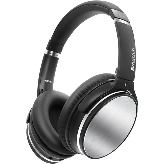 Srhythm Nicecomfort 25Pro Active Noise Cancelling Headphones, Wireless Bluetooth Headset with Game Mode Black