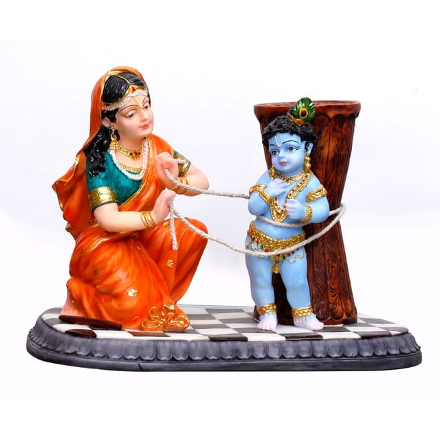 Sri Krishna Culture- Hand Crafted Big Maa Yashoda Binding Krishna Murti ...