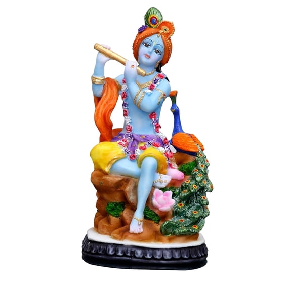 Sri Krishna Culture- Hand Crafted Medium Krishna Murti with Flute and ...