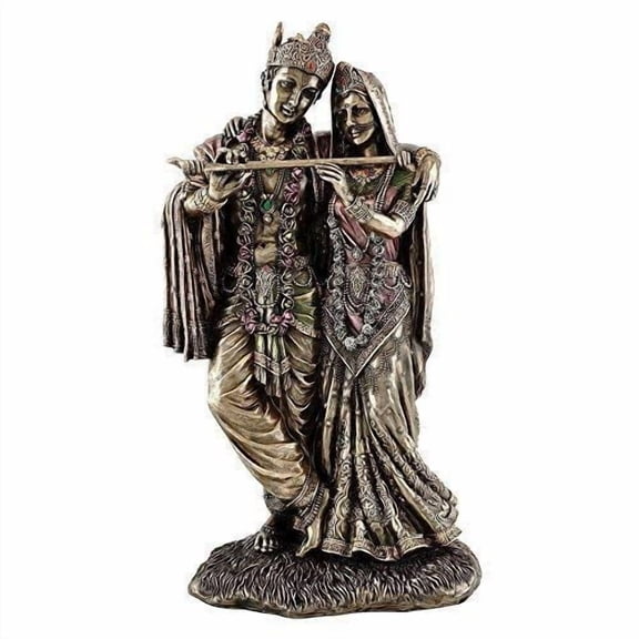 Sri Krishna Culture- Large Radha Krishna Idol - Statue Showpiece Murti for Home (12 Inches)-Metallic Finish