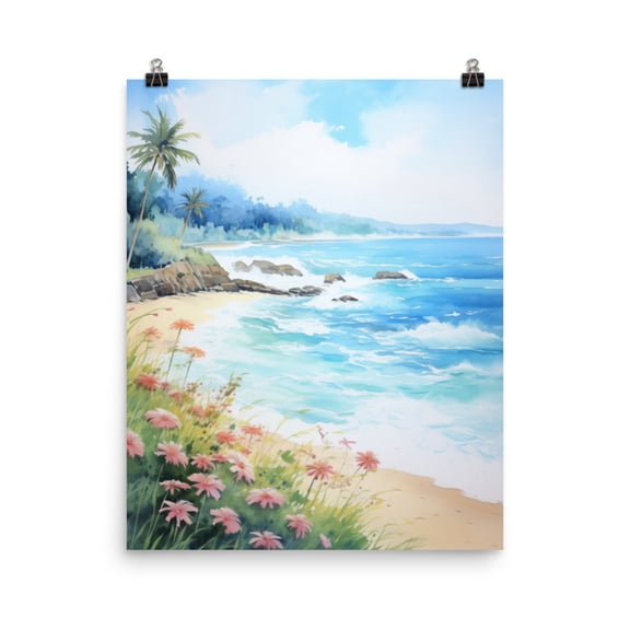 Sri Lanka Beach Print, Tropical Seascape Wall Art, Southeast Asia Coastal Landscape Print, Ocean Decor, Exotic Island Artwork Home Decor #265, Unframed Poster Size 8x12