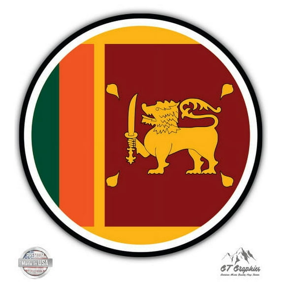 Sri Lanka Flag - 12" Vinyl Sticker Waterproof Decal