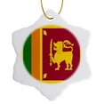 thumbnail image 1 of 3drose, Sri Lanka Flag, 3 inch Snowflake Porcelain Ornament, 1 of 7
