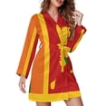 thumbnail image 1 of Sri Lanka Flag Night Robe Long Sleeve V Neck Robe With Belt Women's Sleepwear Dresses, 1 of 9