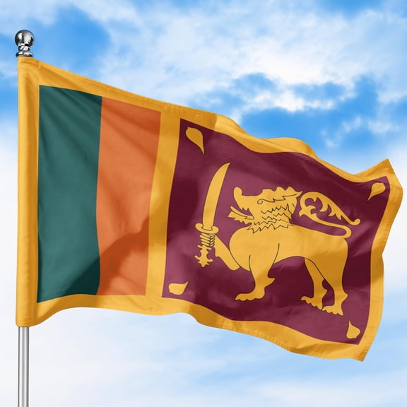 Sri Lanka Outdoor Flag (1x1.5ft) by DreamController - Durable, Fade-Resistant Polyester, Double-Stitched, Brass Grommets - HD Printed South Asia Flag - Made in USA