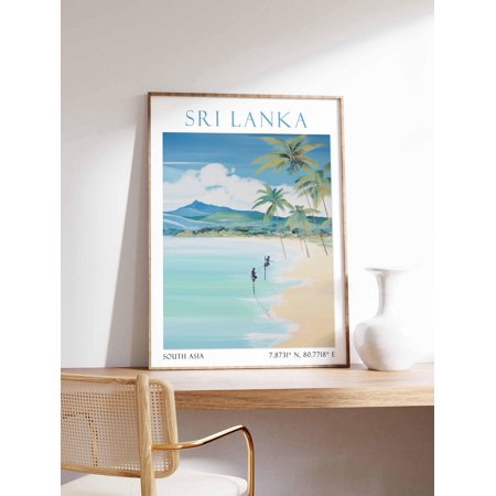 Sri Lanka Train Travel Poster For Tropical Island Home Decor