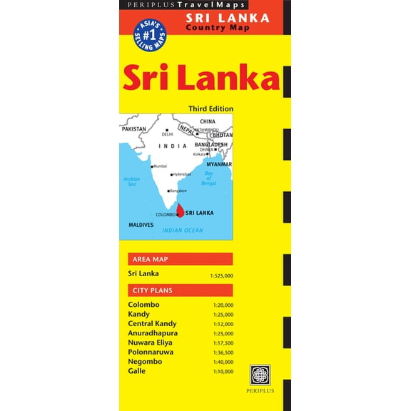Sri Lanka Travel Map Third Edition, (Paperback)