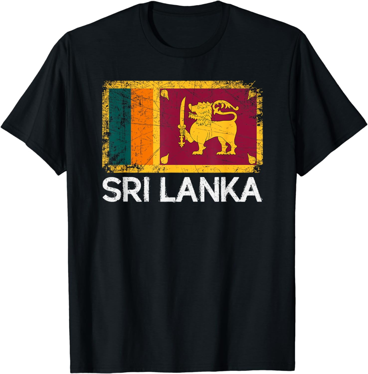 Sri Lankan Flag Vintage Made In Sri Lanka Gift TShirt