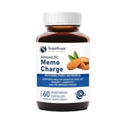 Sri Sri Tattva Memo Charge Almond Oil Capsules for Memory Support & Brain Health, 60 Count