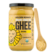 Sri Sri Tattva Golden Monkey Ghee Organic Grass-Fed Clarified Butter, Original, 16 fl oz
