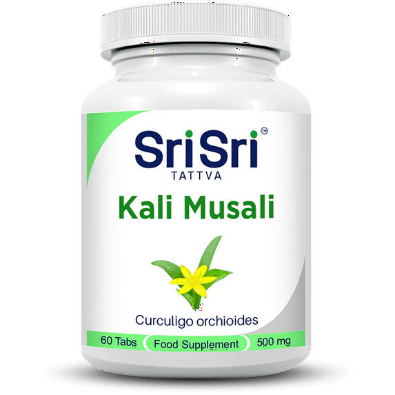 Sri Sri Tattva Kali Musli Immune Support, Vitality and Energy Supplements, 500mg, 60 Count