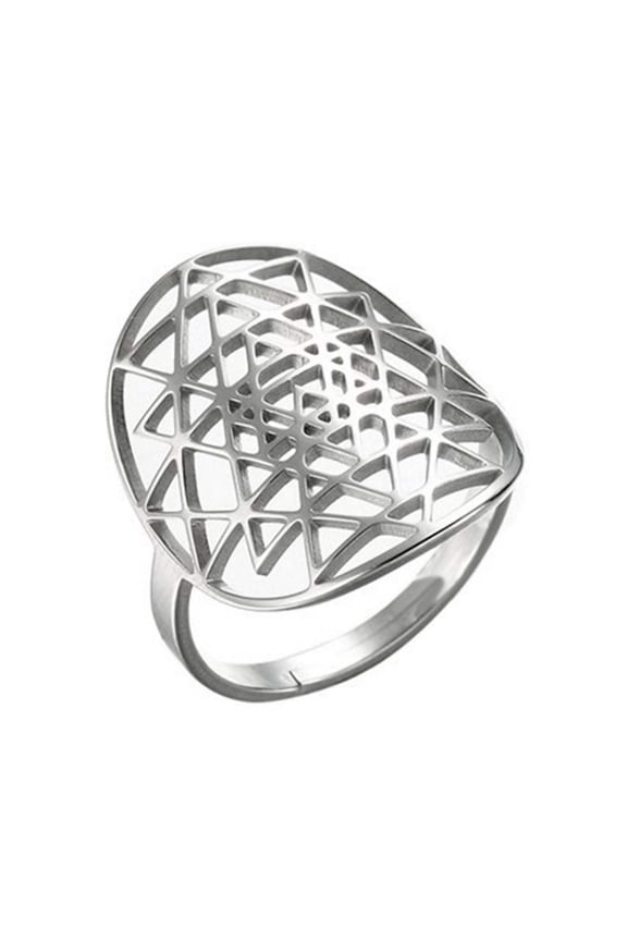 Sri Yantra Ring Stainless Steel Sacred Geometry Golden Proportion Band