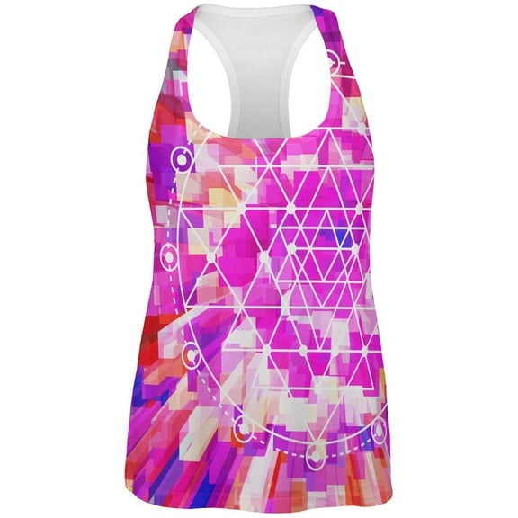 Sri Yantra Sacred Geometry All Over Womens Work Out Tank Top Multi MD