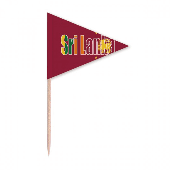 Srilanka Country Flag Name Toothpick Triangle Cupcake Toppers Flag