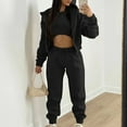 thumbnail image 1 of Sriper 3 Piece Workout Sets for Women Fashion Lounge Outfits Sleeveless Tank Tops Long Sleeve Hooded Sweatshirt Trendy Soild Color Hoodie High Waisted Wide Leg Sweatpants Streetwear and Activewear, 1 of 9