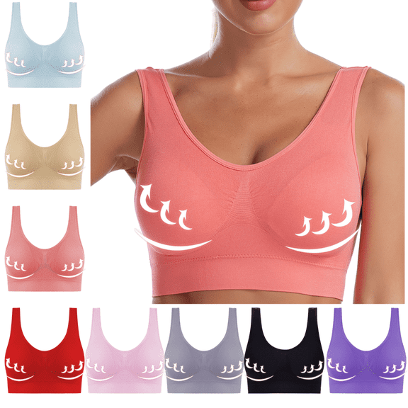 Mifsaly Womens Cotton Sports Bras 46C Supportive Bras No Underwire Everyday Basic Sleeping Bra Sostenes Para Mujer Levanta Busto