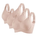 thumbnail image 1 of Sriper Bras for Large Breasted Women Full Support 3 Pack,Cooling Bras Plus Size,Wireless Bralette No Padding,Solid Color Daily Bra Underwear No Rims Correa Para Mujer,Pink 3X, 1 of 8