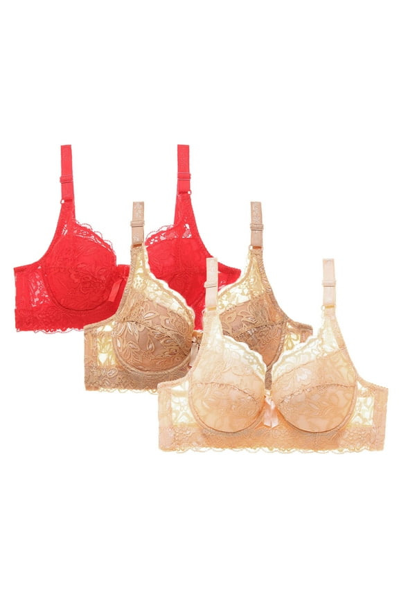 Bras for Large Breasted Women Full Support 3 Pack,Cute Sports Bras,Everyday Basic Sleeping Bra Sostenes Para Mujer,Khaki 4X