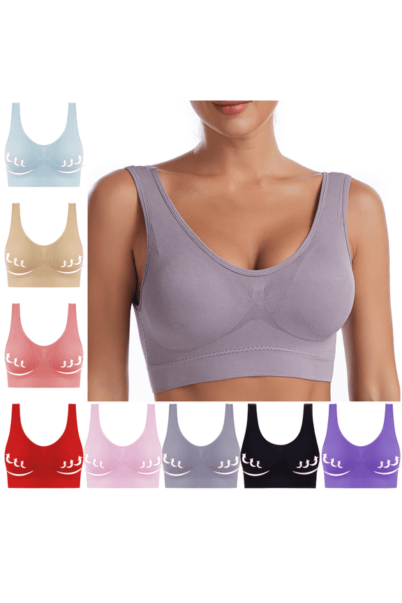 Womens Cotton Sports Bras 46C Supportive Bras No Underwire Everyday Basic Sleeping Bra Sostenes Para Mujer Levanta Busto