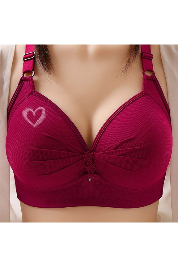 Bras for Women No Underwire Push Up,Cooling Bras,Cute Sports Tank Tops Patterned Brasieres Para Mujer Levanta Busto,Red 2X