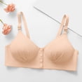 thumbnail image 1 of Sriper Button Front Bras for Women No Underwire Push Up,Wireless Bralette Support Push Up,Cute Sports Bras Large Bust,Solid Color Daily Bra Underwear No Rims Brasieres Para Mujer,Khaki L, 1 of 5