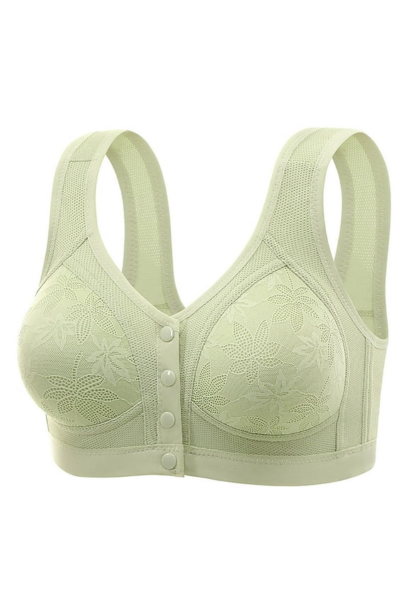 Mifsaly Comfort Bra Wirefree Plus SizeSupportive Bralette No Underwire,Supportive Bras Plus Size,Everyday Basic Sleeping Bra Brasieres Sin Varillas Para Mujer,Green S