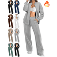 thumbnail image 1 of Sriper Comfy Sets for Women Clothing Zip Up Crewneck Jacket Coat Long Sleeve Lounge Sweatshirt Joggers High Waisted Wide Leg Sweatpants Fall Tracksuit Sweatsuit Matching Set Fit Hiking Jogging Gym, 1 of 10