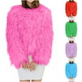 thumbnail image 1 of Sriper Fashion Faux Fur Crop Coat Women Fuzzy Thick Warm Cozy Jacket Crewneck Long Sleeve Outerwear Soild Color Open Front Cardigan Winter Thermal Outfits Fit Street Travel Work, 1 of 7