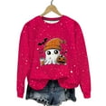 thumbnail image 1 of Sriper Halloween Clothes for Women, Ghost Pumpkin Graphic Shiny Sweatshirt, Spooky Trendy Pullover, Tunic Tops, Winter Hiking Clothes, Soft & Warm Fabric Cute Sudaderas Para Mujer Pink M, 1 of 8