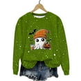 thumbnail image 1 of Sriper Halloween Sweatshirts for Women, Cute Spooky Coffee Graphic Pullover, Loose Fall Tops, Themed Outfits, Casual & Festive Seasonal Wear Cute Para Mujer Army Green M, 1 of 8