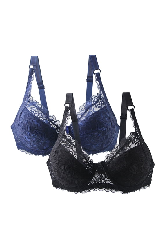 Lace Bralette Camisole Tops for Women 2 Pack,Cooling Bras,Wireless Bralette Support and Lift 38Ddd,Everyday Basic Sleeping Bra Brasieres Para Mujer Levanta Busto,Blue 5X