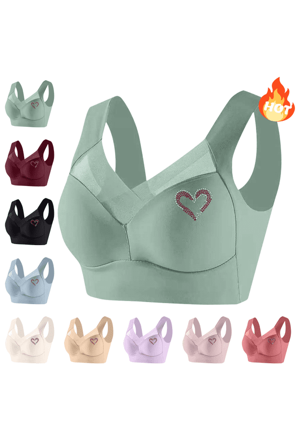 Lace Bralettes for Women Lingerie,Cute Sports Bras High Support, Supportive Push Up Bralette ,Everyday Basic Sleeping Bra Bracieres Para Mujeres,Green 3X