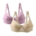 thumbnail image 1 of Sriper Lace Bralettes for Women Plus Size 2 Pack,Cooling Bras,Racerback Push Up Bralette Plus Size,Everyday Basic Sleeping Bra Bra,Pink S, 1 of 7