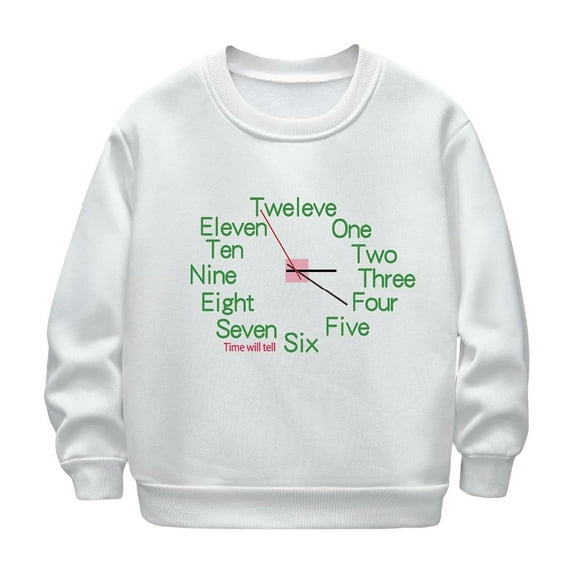 Sriper Letter Print Girls Sweatshirt,Toddler Fleece Hoodie with Round Neck,Soft Long Sleeve Pullover,Casual Fall & Winter Wear,Cute Playdate Outfits,Kids Clothes 2T-6,Ropa de Niños White 3 Years
