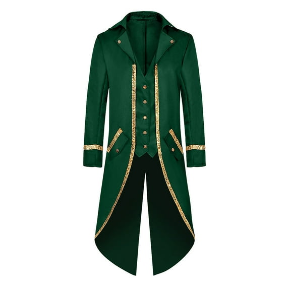 Sriper Men's Steampunk Halloween Tailsport Coat Jacket Mid Century Vintage Blazer,Themed Party Costume,Business Casual Wear,Business Daily Sport Coats Chaqueta Para Hombre Green M