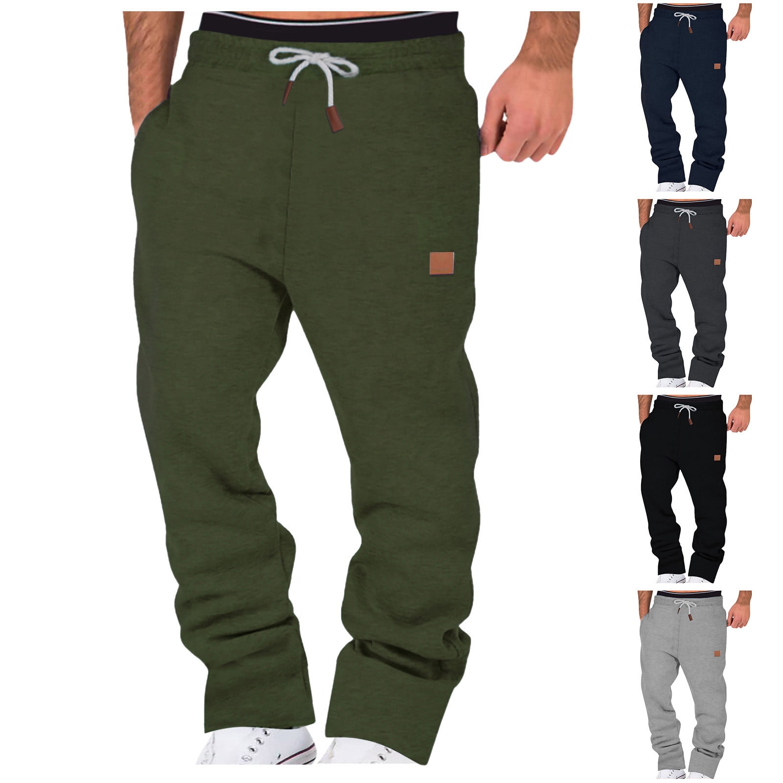 Sriper Men's Straight Leg Winter Tracksuit Pants Casual Pocket Joggers ...