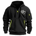 thumbnail image 1 of Sriper Men's Tactical Quarter-Zip Hoodie, Lightweight Fleece Pullover for Workout & Running, Long Sleeve Activewear Sweatshirt with Side Pockets, Fall Athletic Clothing, Stylish & Comfortable Black S, 1 of 3
