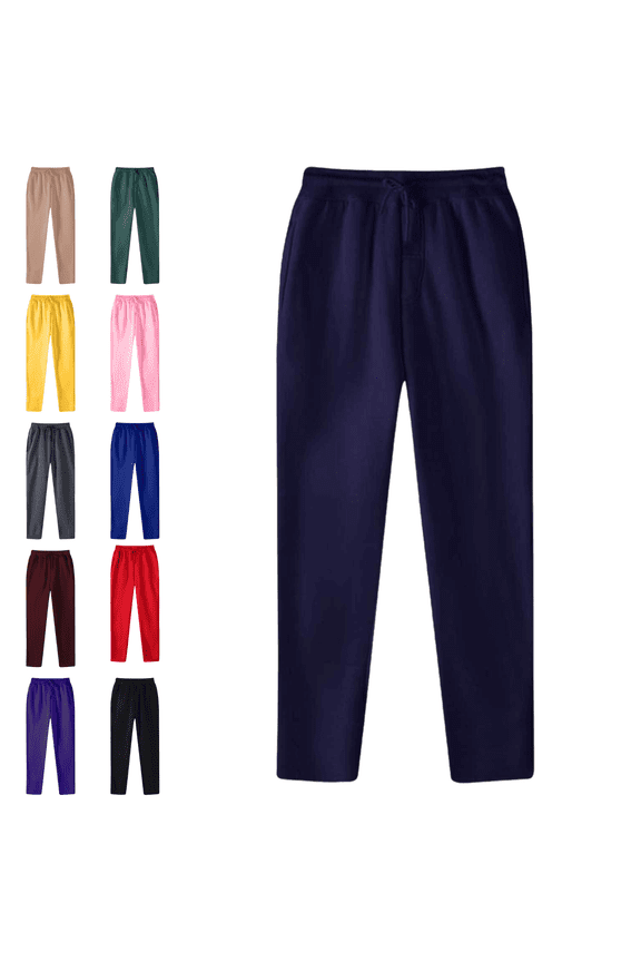 Men's Tall Loose Fit Fleece Joggers Drawstring Elastic Waist Sweatpants,Winter Wide Leg Lounge Pants,Fall Casual Workout Trousers,Pans para y Ancho Navy 2X