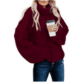 thumbnail image 1 of Sriper Oversized Cable Knit Sweaters for Women Chunky Long Sleeve Turtleneck Sweater Baggy Thick Warm Soild Color Pullover Tops Ladies Fashion Outfits, 1 of 10
