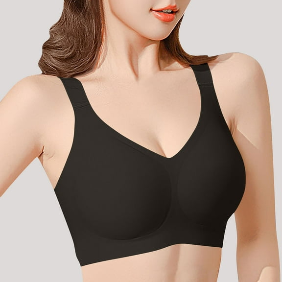 Sriper Plus Size Bralettes for Women 5X,Cooling Bras Wirefree Plus Size,34Ddd Bralette Wireless,Everyday Basic Sleeping Bra CorpiñOs Para Mujer,Black XL
