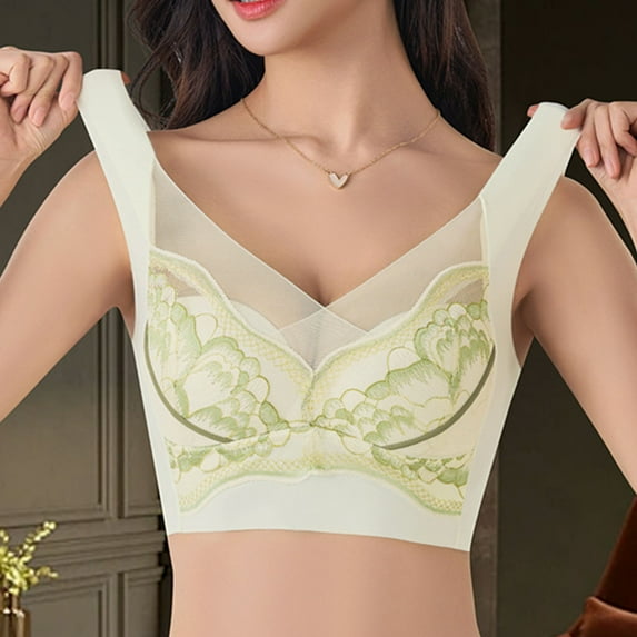 Sriper Plus Size Bralettes for Women Cute,Summer Clearance Top,46C Wireless Bralette for Plus Size ,Everyday Basic Sleeping Bra Brasieres Para Mujer Levanta Busto,White L