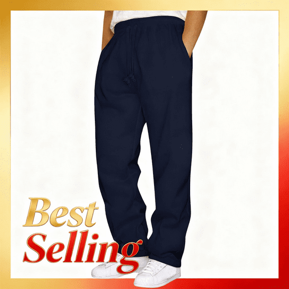 Sriper Plus Size Winter Joggers Stretch Drawstring Cargo Pants,Fleece Lined Wide Leg Sweatpants,Fall Casual Workout Trousers,Pans para Gym y Cómodo Navy L