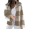 thumbnail image 1 of Sriper Purple Women Warm Sherpa Lined Fleece Plaid Flannel Shirt Jacket Cardigan Coats Trendy 2024 Plaid Hooded Thick Plus Fleece Warm Jacket Coat Fall Blouses 2024 Work, 1 of 5