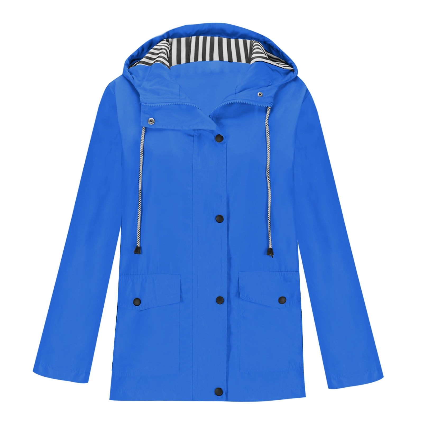 Huesdet Rain Jacket Lightweight Raincoat For Women Hooded Plaid Lined Trench Coats Waterproof Travel WindbreakerRed,3XL - View #4