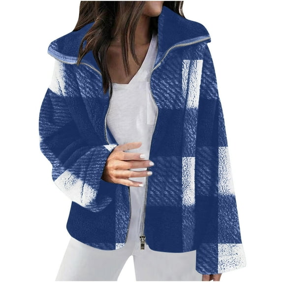Sriper Sherpa Fleece Lined Plaid Flannel Shirts Jackets Cardigan Sweaters for Lapel Casual Sweaters Jacket Slim Long Thick Warm Hooded Sweater Coat Winter Workout Clothes